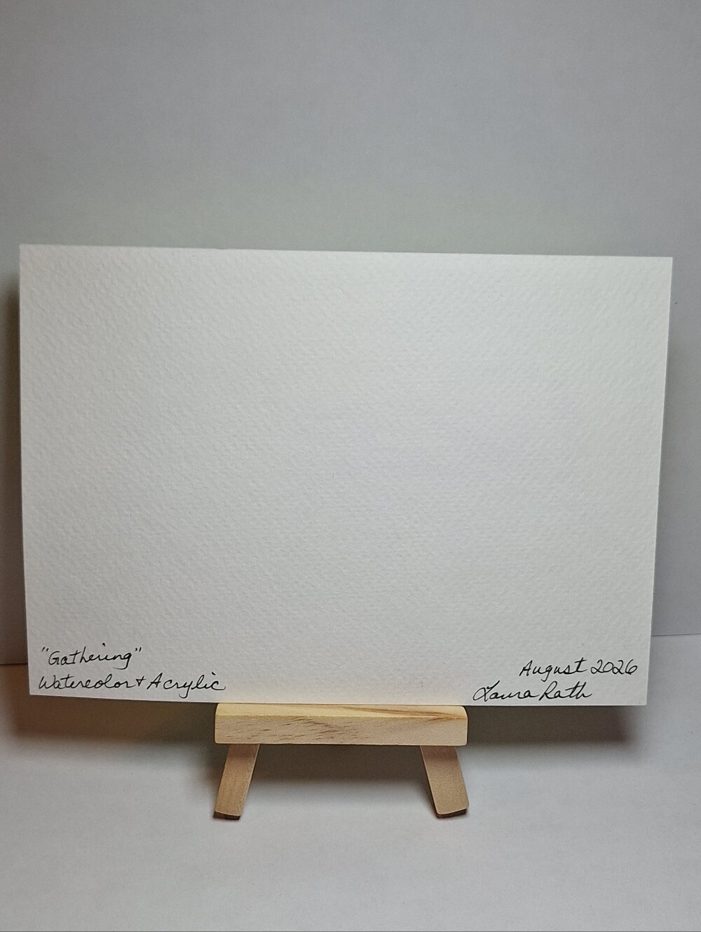 "Gathering" Hand-painted watercolor & acrylic painting - Picture 8 of 12